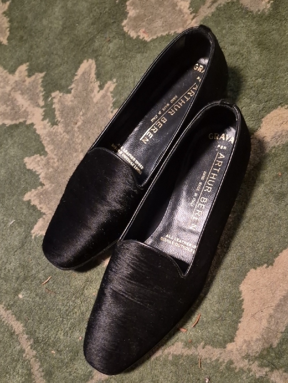 Arthur Beira Black Velvet Women's Loafers